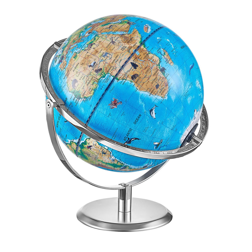 Educational Globe for Kids, 10 in/254 mm, Interactive AR World Globe with AR Golden Globe APP LED Night Lighting 720° Rotation, STEM Toy Gifts for Kids Compatible with Android or iOS Devices