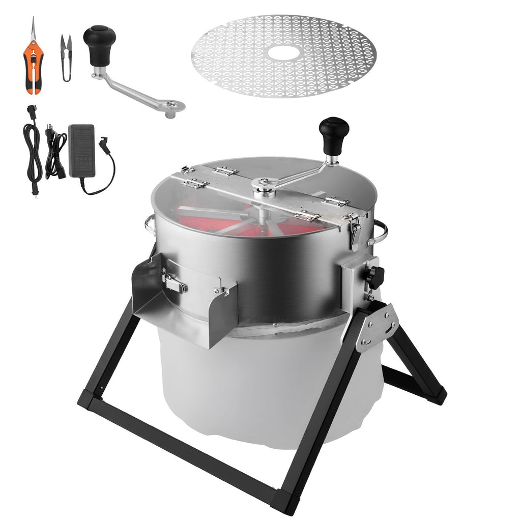 Electric Bud Leaf Trimmer, 2-in-1 Manual & Electric, 16 in Bud Trimmer with Sharp Stainless Steel Blades, Bracket Type Wet Dry Hydroponic Cutting Machine with Dry Grate, for Plant Buds Flowers