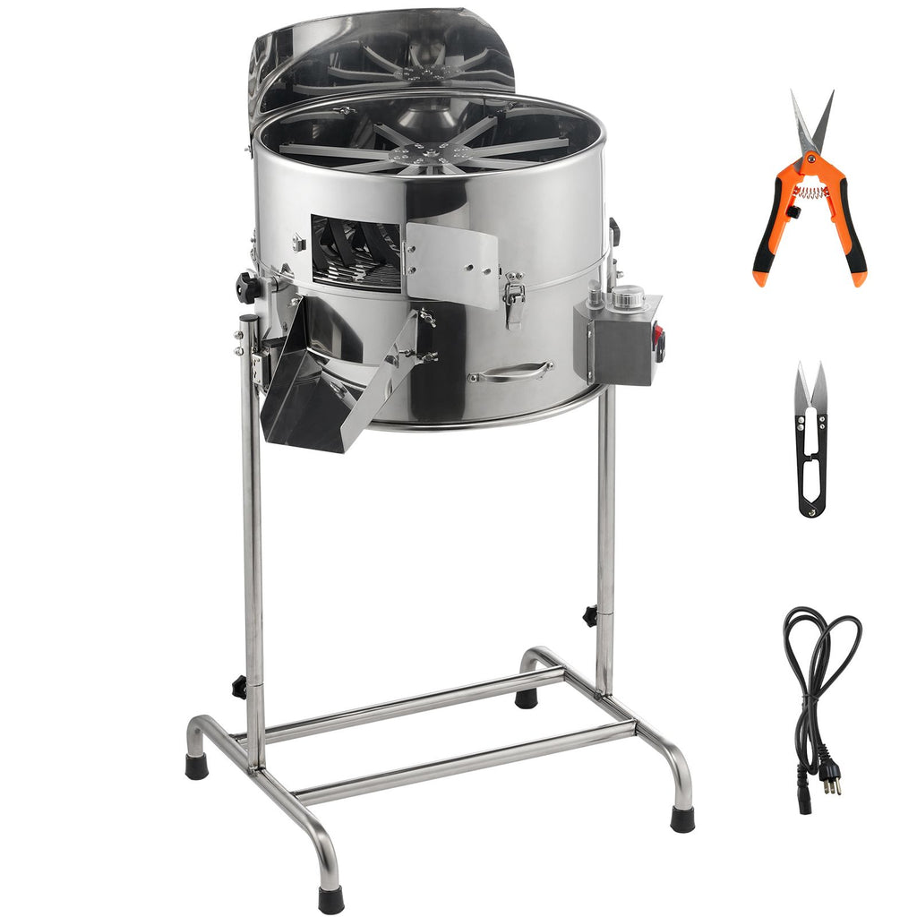 Electric Bud Trimmer, 18'' Electric Leaf Trimmer Machine with 60W Adjustable Speed, Tillable Trimmer with Stainless-Steel Blades, Bud Leaf Trimmer Mesh Bag & Hand Pruner Included for Leaves, Bud