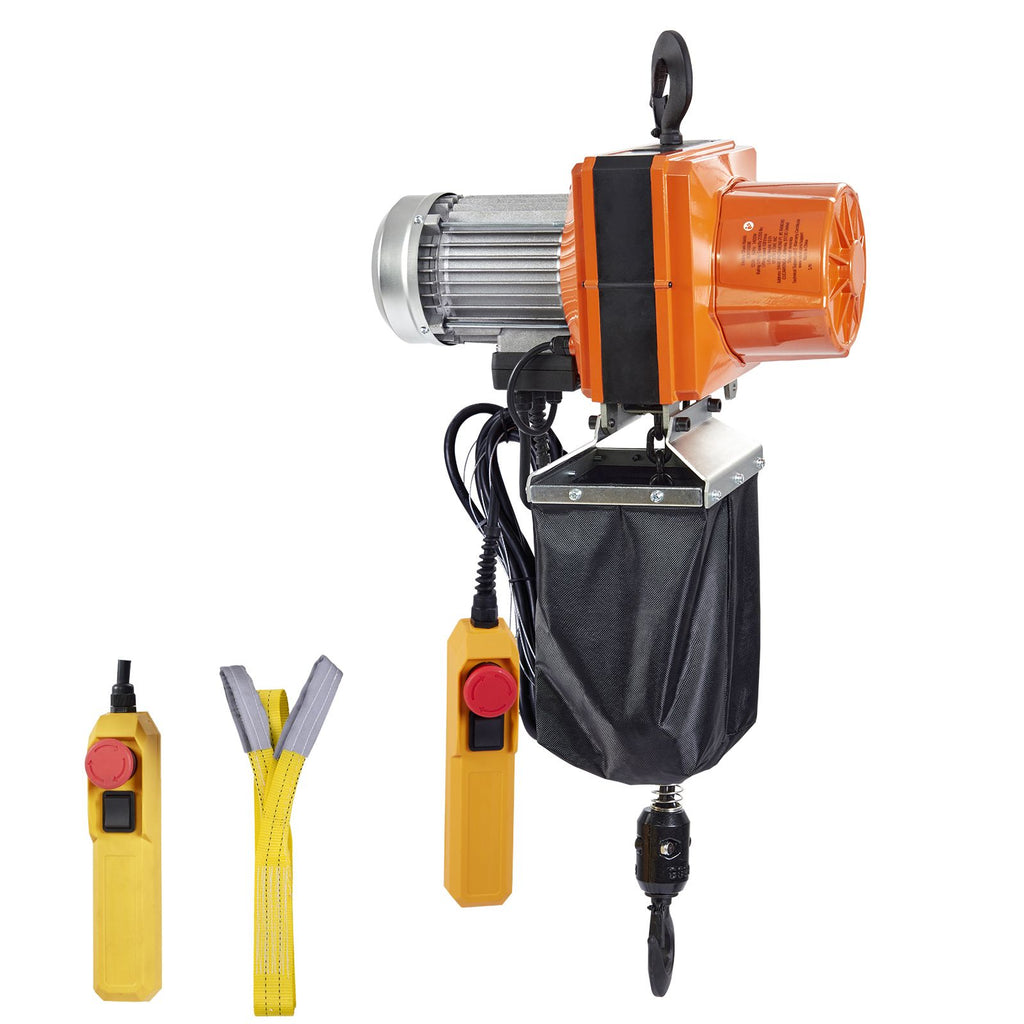 Electric Chain Hoist, 2200 lbs/1 ton Capacity, 10 ft Lifting Height, 10 ft/min Speed, 120V, Single Phase Overhead Crane with G100 Chain, 10 ft Wired Remote Control for Garage, Shop, Hotel, Home