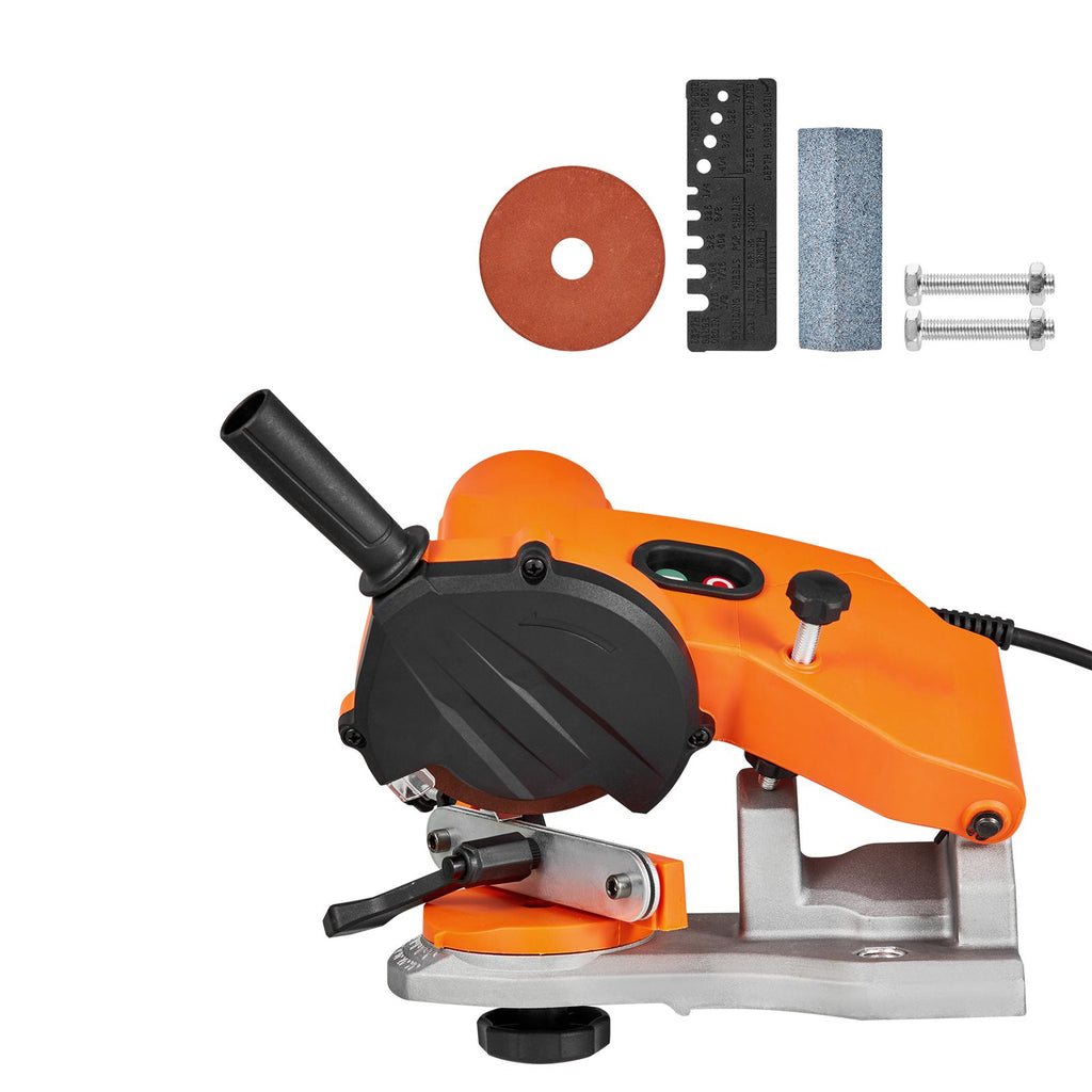 Electric Chainsaw Sharpener, 85W Bench Saw Chain Sharpener 5000RPM, Professional Chainsaw Sharpening Tool with 2 Grinding Wheels & LED Light for Woodworking, Logging, Gardening