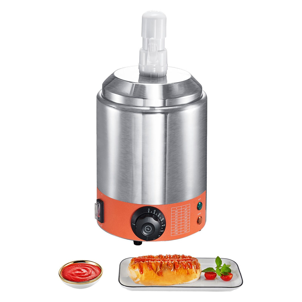 Electric Cheese Dispenser with Pump, 2.3 Qt Commercial Hot Fudge Warmer, Plastic Pump Dispenser, 86-230Fahrenheit Temp Adjustable Nacho Cheese Sauce Warmer, for Hot Fudge Cheese Caramel