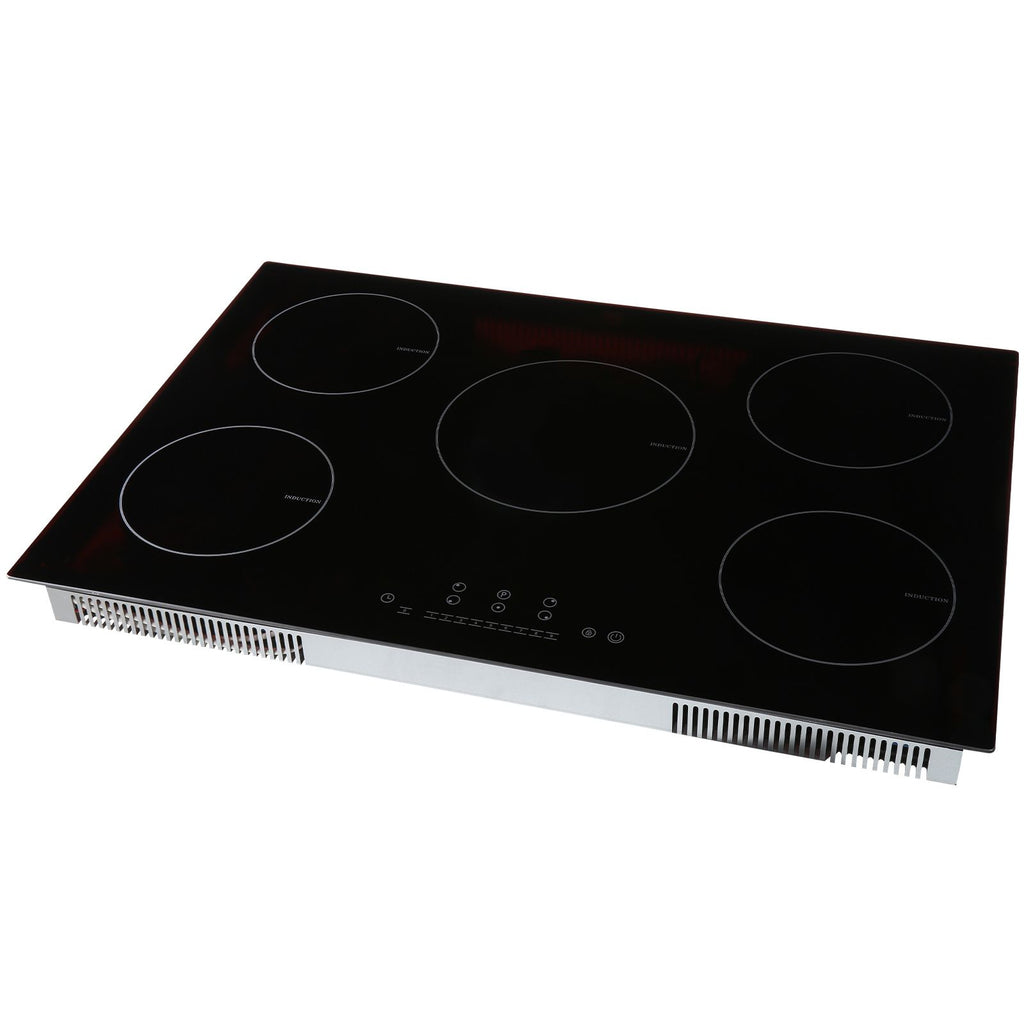 Electric Cooktop, 5 Burners, 30'' Induction Stove Top, Built-in Magnetic Cooktop 9200W, 9 Heating Level Multifunctional Burner, LED Touch Screen w/ Child Lock & Over-Temperature Protection