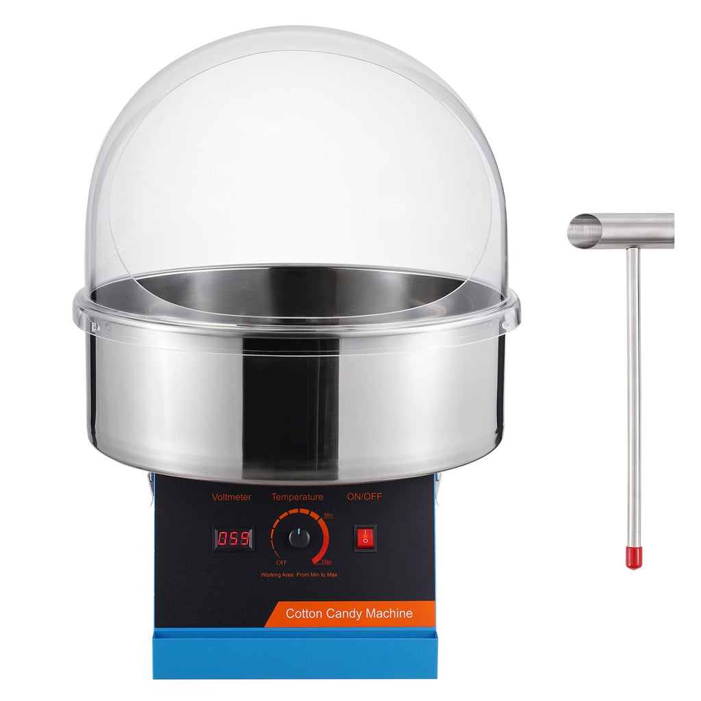 Electric Cotton Candy Machine, 1000W Candy Floss Maker, Commercial Cotton Candy Machine with Cover, Stainless Steel Bowl, and Sugar Scoop, Perfect for Home Kids Birthday, Family Party (Blue)