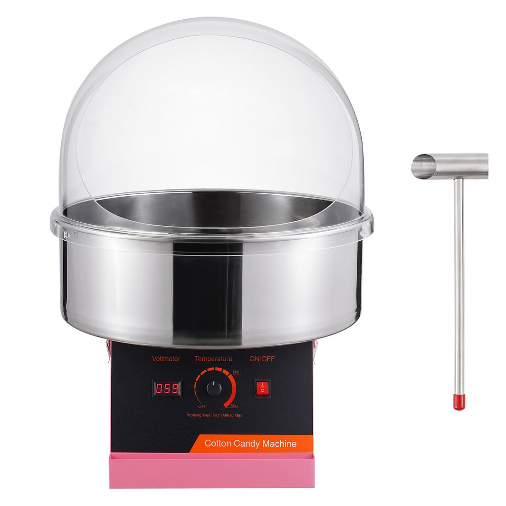 Electric Cotton Candy Machine, 1000W Candy Floss Maker, Commercial Cotton Candy Machine with Cover, Stainless Steel Bowl, and Sugar Scoop, Perfect for Home Kids Birthday, Family Party (Pink)