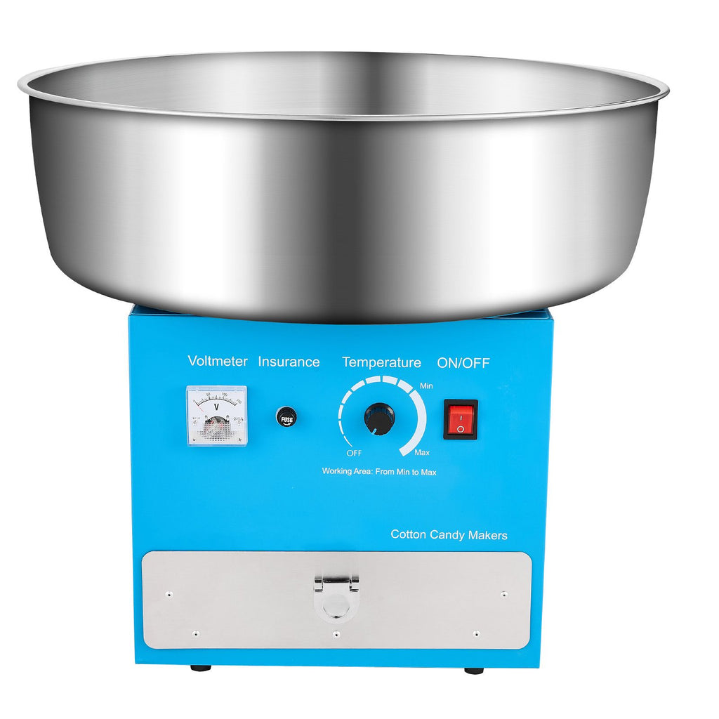 Electric Cotton Candy Machine, 1000W Commercial Candy Floss Maker with 20.5 in Stainless Steel Bowl, Sugar Scoop, and Drawer, Easy Home Use, Perfect for Kids Birthday, Family Party, Blue