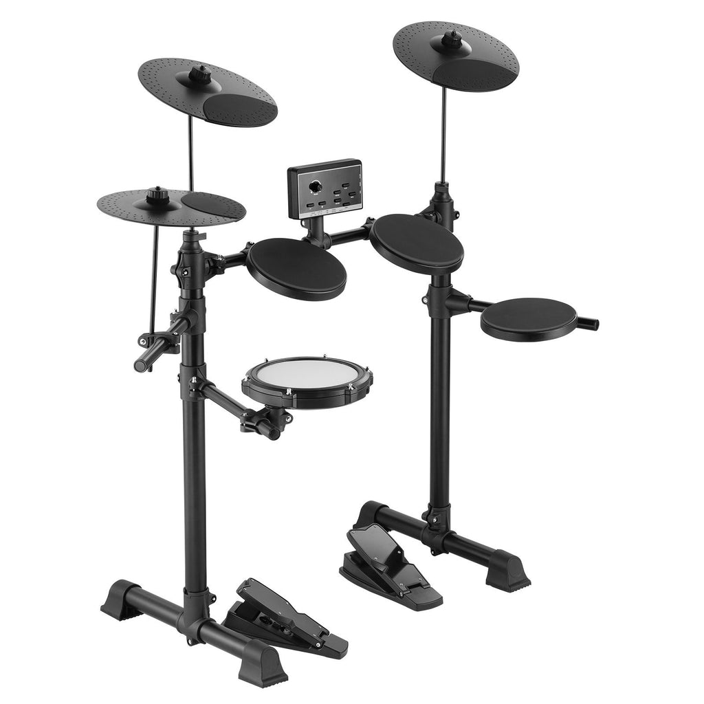 Electric Drum Set, 15 Drum Kits & 150 Sounds Electronic Drum Kit, USB MIDI Supported 6.5 in Quiet Mesh Snare Electric Drum Set with 10 in Cymbals Drum Sticks & Headphone, for Beginners & Adults