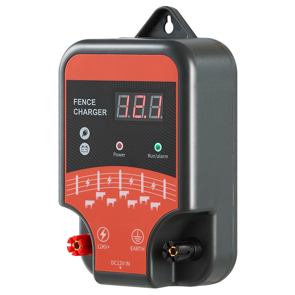 Electric Fence Charger, 10kV 3J, AC DC Electric Fence Energizer with LED Indicator, 1.86 Miles Range, Powerful Plug-in Fences Charger, Prevents Wild Animals Intrusion for Livestock Poultry