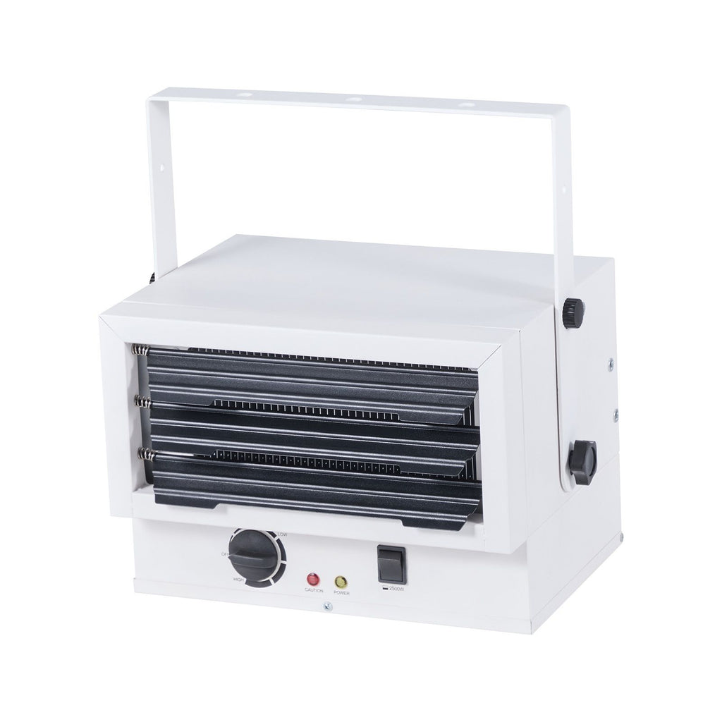 Electric Garage Heater, 5000-Watt (2500/5000W) Ceiling Mounted Shop Heater, 2 Settings & Overheat Protection & Low Noise Cross-flow, Commercial for Indoor Workshop Warehouse,240V White