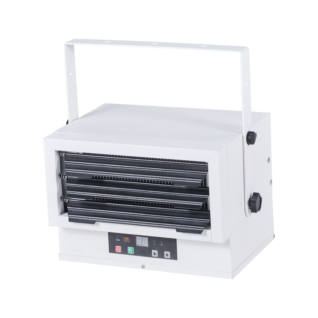 Electric Garage Heater, 5000-Watt (2500/5000W) Ceiling Mounted Shop Heater, With Remote Control & Overheat Protection & Low Noise Cross-flow, Commercial for Indoor Workshop Warehouse,240V White