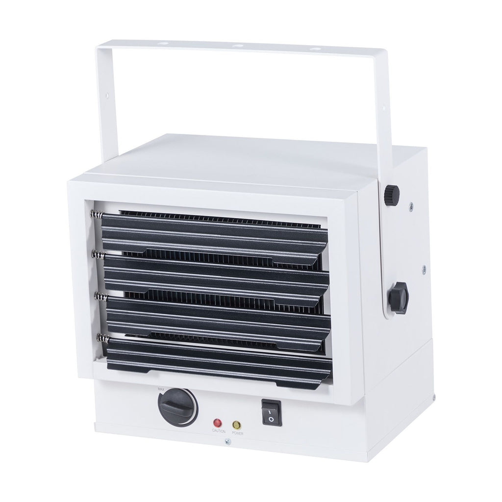 Electric Garage Heater, 5000-Watt Wall/Ceiling Mounted Shop Heater for 2 Cars, Overheat Protection & 3 Adjustable Angles, Heavy Duty Commercial for Indoor Workshop Warehouse,240V White