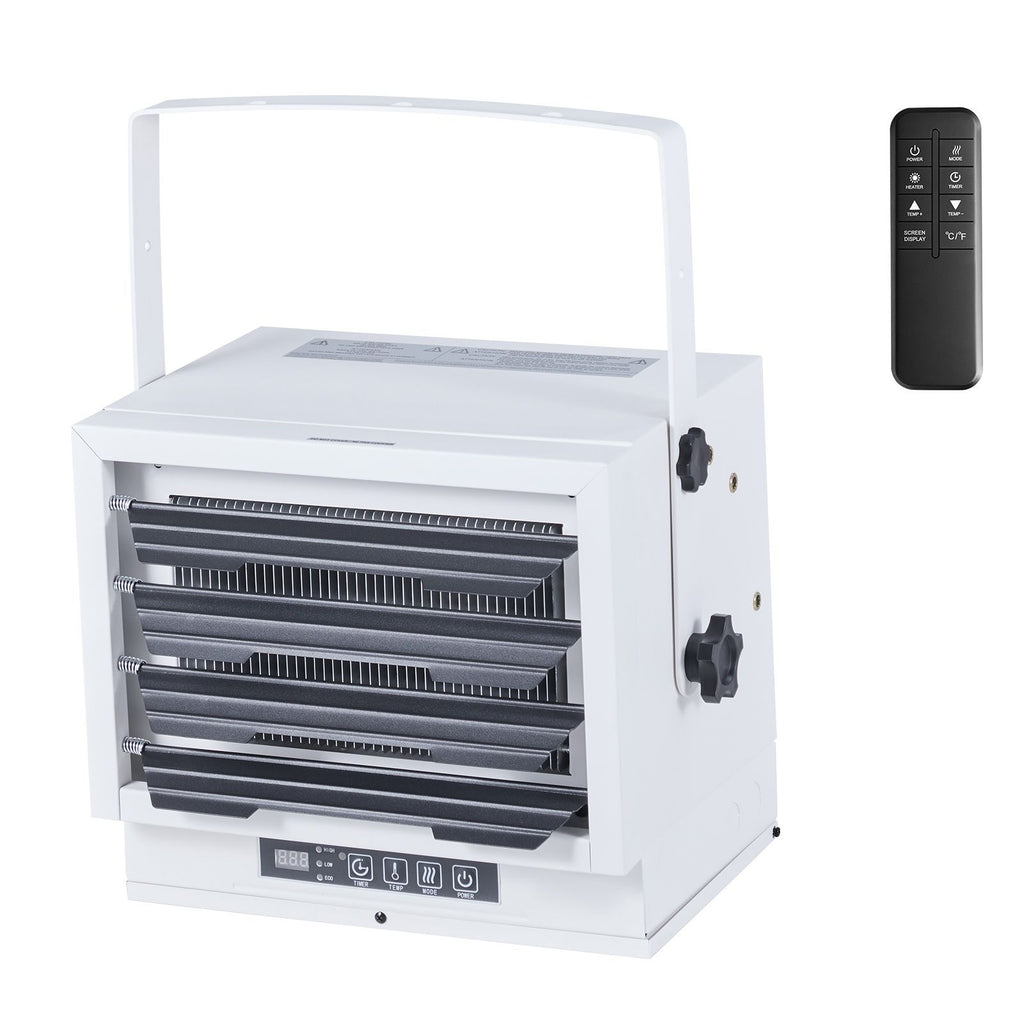 Electric Garage Heater, 8500-Watt with Remote Control & 10 Hour Timer & Overheat Protection Wall/Ceiling Mounted Shop Heater, Commercial Fan-forced for Indoor Workshop Warehouse,240V White