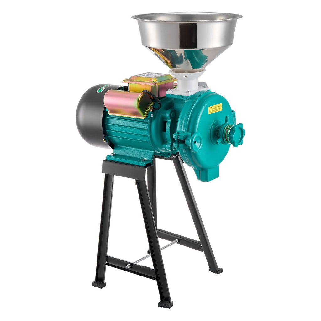 Electric Grain Mill Grinder, 110 lbs/H Commercial Spice Grinders, 1500W Cast Iron Pulverizer Powder Machine with Non-Slip Rubber Feet, for Dry Grains, Spices, Cereals, Coffee, Corn & Pepper