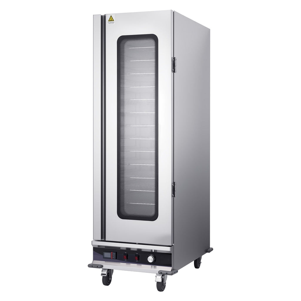 Electric Hot Box Food Warmer, 16-Tier Commercial Warming Cabinet with Water Tray, Glass Door and Adjustable Shelves, Stainless Steel Food Warmer Cabinet, for Restaurant, Kitchen, Pizza, Chicken