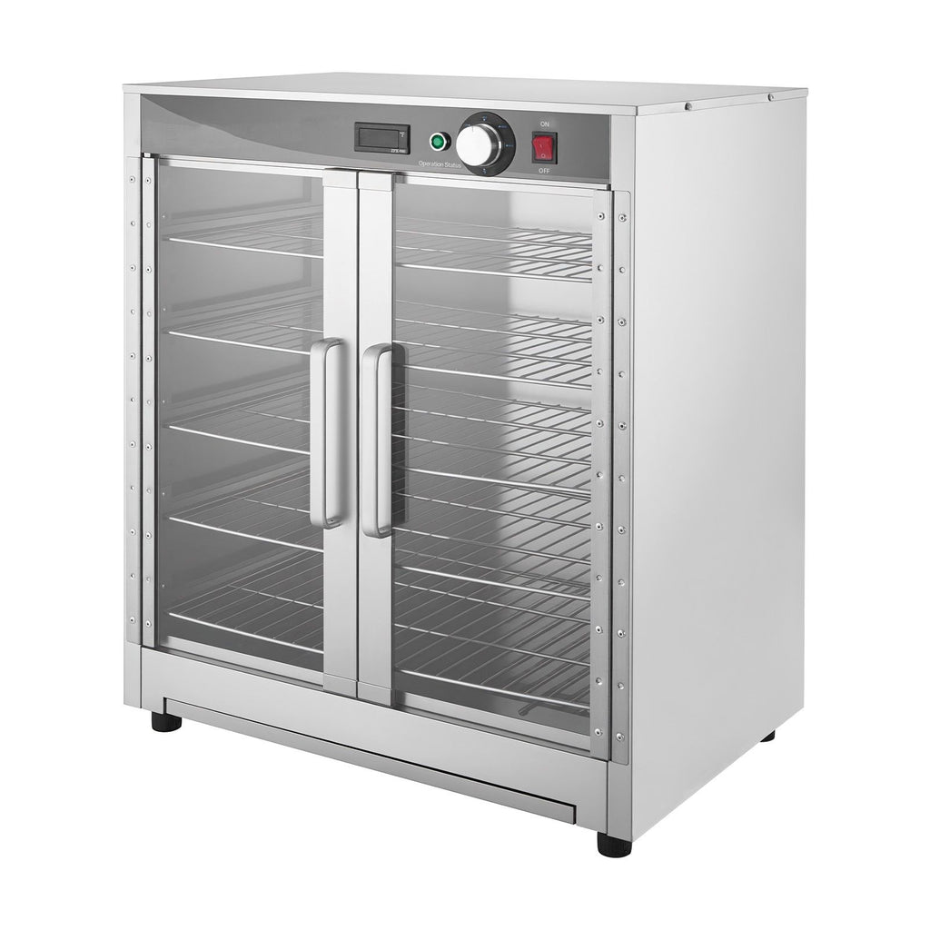 Electric Hot Box Food Warmer, 5-Tier Commercial Warming Cabinet with Water Tray, Double-Door and Adjustable Shelves, Stainless Steel Food Warmer Cabinet, for Restaurant, Kitchen, Pizza, Chicken