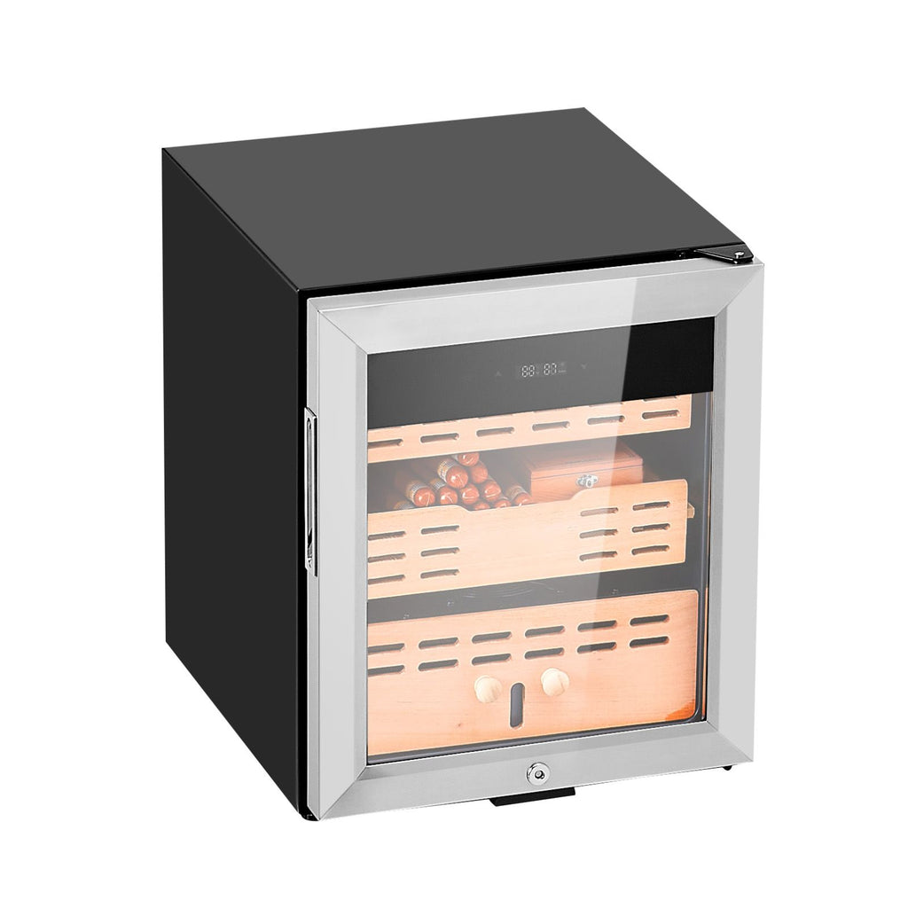 Electric Humidor, 50L, 300 Counts Electric Cigar Humidor Cabinet with Compressor Cooling, Constant Humidity & Temperature Control, Spanish Cedar Wood Shelves & Drawers, 2 Layers, for Household