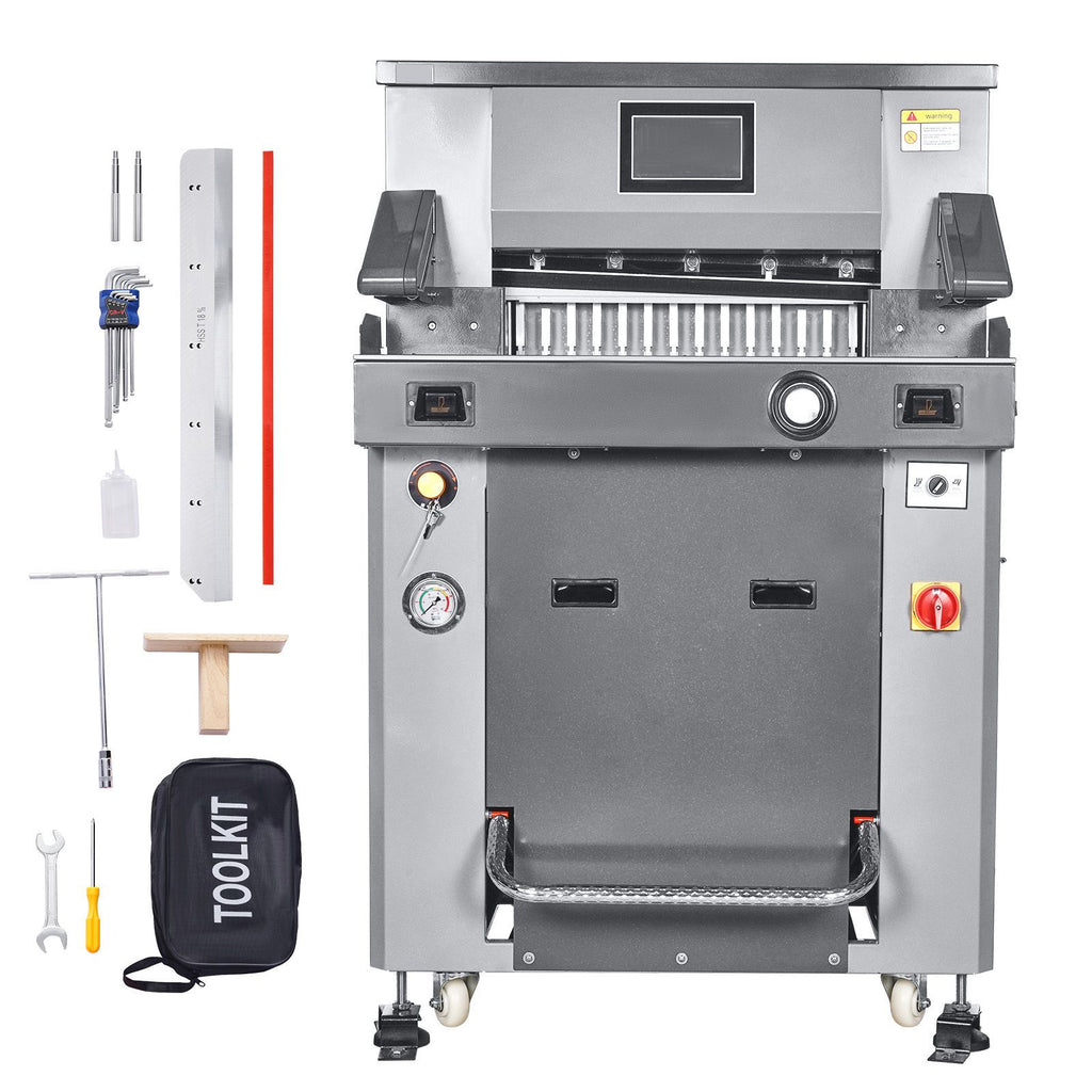 Electric Hydraulic Paper Cutter, 2500W Heavy Duty Paper Cutter Machine 20.2 in/515 mm Cutting Width, 3.1 in/80 mm Cutting Thickness, Electric Guillotine Trimmer with Casters & Infrared Function