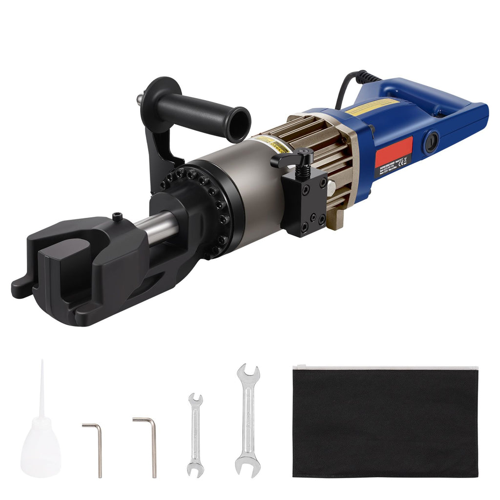 Electric Hydraulic Rebar Bender, 1500W Portable Rebar Bending Machine, Bending up to 3/4 Inch #6 (6-20mm) within 4 Seconds, High Power Steel Rebar Bender w/ Tool Case Oil Can,Black Blue RN-22