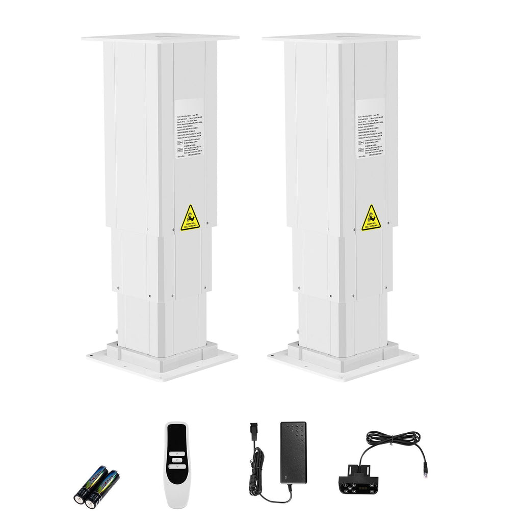 Electric Lifting Column System, 260 lbs Lift Table, 14.2-31.1 in Height Range, Three-stage Adjustable Desk Column, Telescopic Table Leg, Comes with Power-Supply Option to Control up/Down Motion