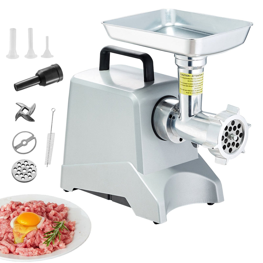 Electric Meat Grinder, 5 Lb/Min Capacity, 575W(800W MAX) Industrial Meat Mincer with Blade, Grinding Plate, Sausage Stuffing Blade and 3 Tubes, Aluminum Commercial Meat Grinder