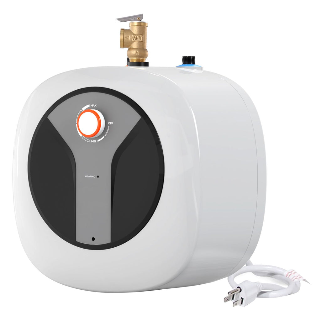 Electric Mini-Tank Water Heater 8-Gallon Tank, 1440W Hot Water Boiler Storage, Safety Temperature Pressure Valve Easy Install, for Kichen Bathroom Restaurant, Shelf Wall Floor Mounted