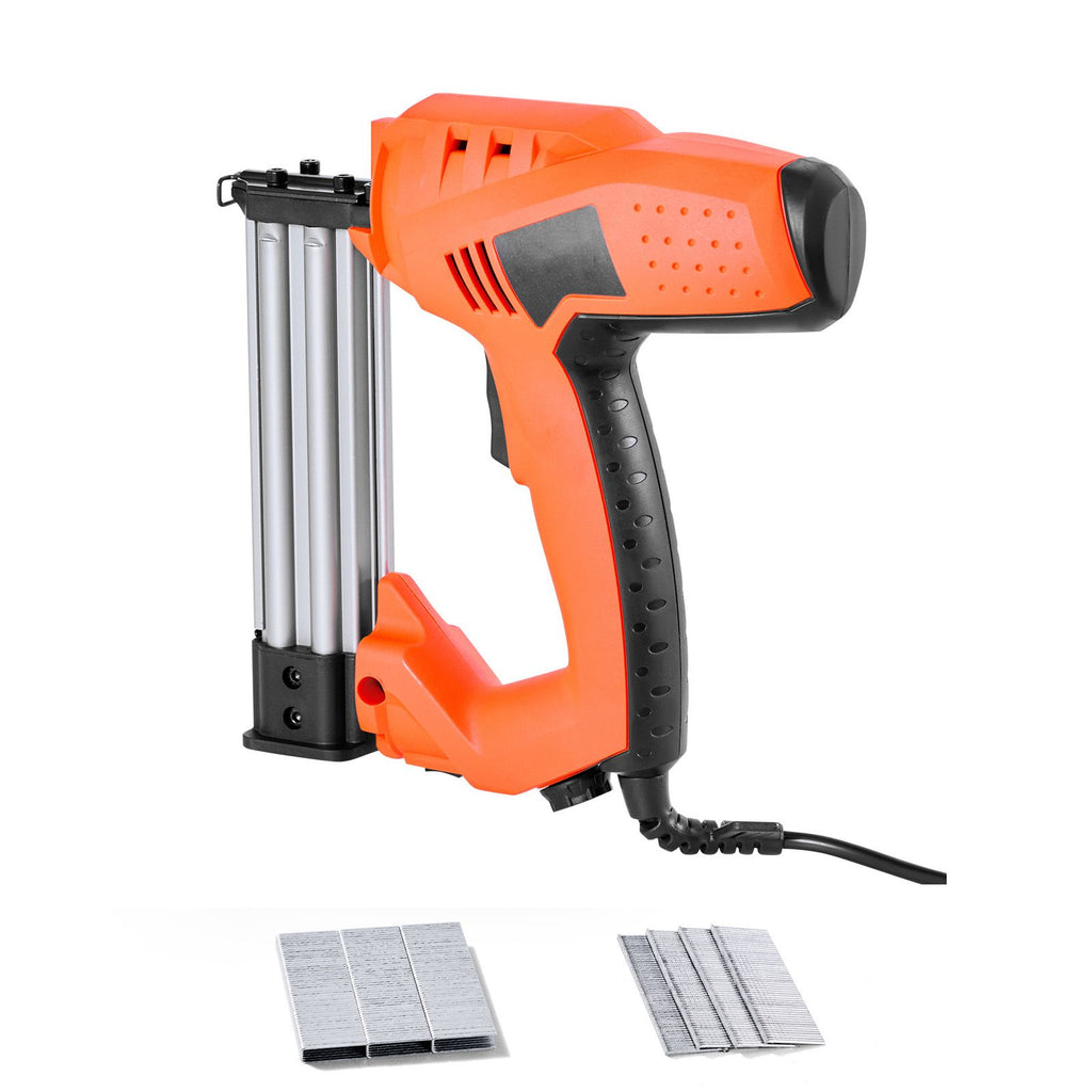 Electric Nail Gun, 2-in-1 Staple Gun Brad Nailer, 18 Gauge 1-1/4 inch, Stapler Brad Nailer with 1000 Pcs Staples and 1000 Pcs Nails, Non-Slip Rubber Grip, for Woodworking and DIY Projects