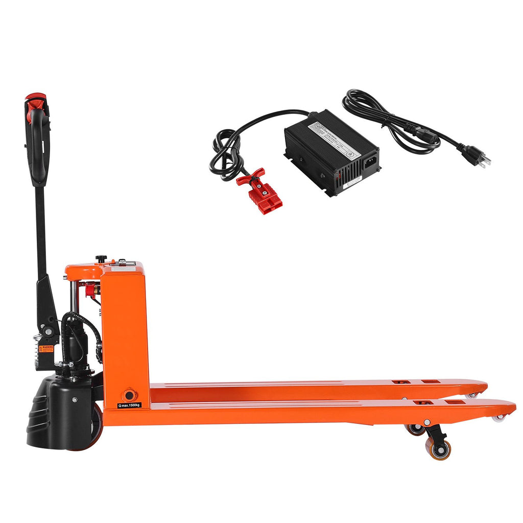 Electric Pallet Jack, 3300 lbs Load Capacity, Lithium Battery Powered Pallet Jack Truck with 48L x 27W Inch Forks for Material Handling, Suitable for Warehouse, Supermarket, Manufacturing