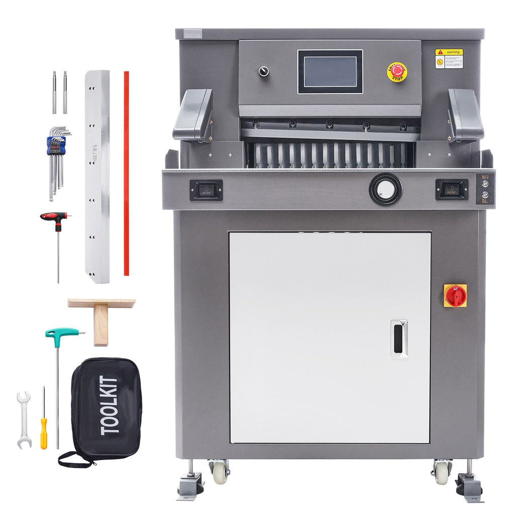 Electric Paper Cutter, 1100W Heavy Duty Paper Cutter Machine 20.3 in / 515 mm Cutting Width, 3.1 in / 80 mm Cutting Thickness, Electric Guillotine Trimmer with Casters & 7 in Touchscreen