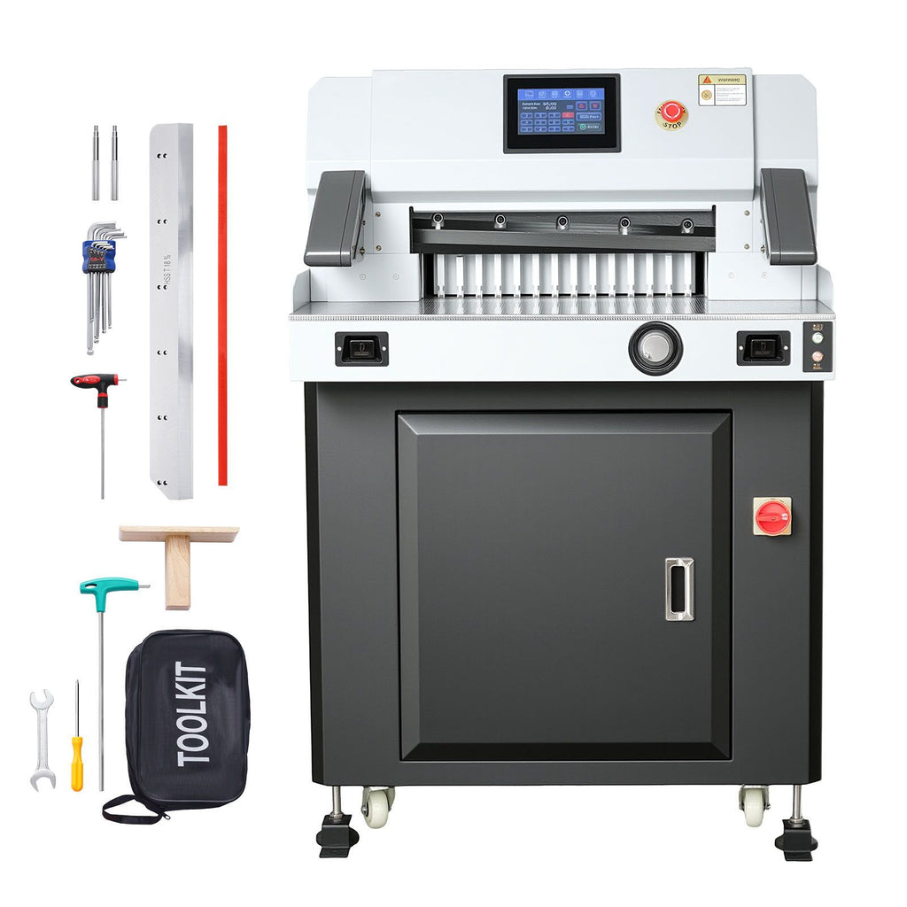 Electric Paper Cutter, 1100W Heavy Duty Paper Cutter Machine With 20.28 in Cutting Width, 3.15 in Cutting Thickness, Electric Guillotine Trimmer with Casters and 7 in Touchscreen, for Print Shop