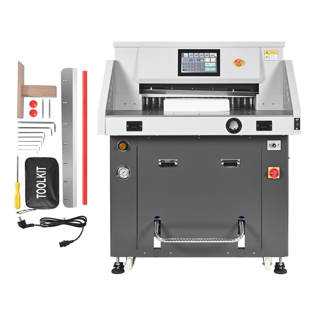 Electric Paper Cutter, Metal Hydraulic Paper Cutter Machine, 28 inch Cutting Width, 3.03 inch Cutting Thickness, Large Size Electric Guillotine Trimmer with Infrared Function and Spare Blade
