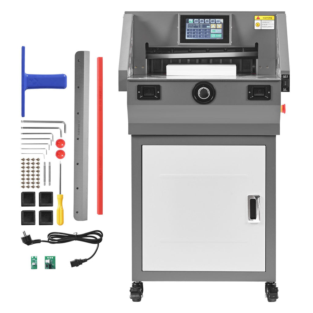 Electric Paper Cutter, Metal Programmable Paper Cutter Machine, 17.99 inch Cutting Width, 2.28 inch Cutting Thickness, Electric Hydraulic Guillotine Trimmer with Infrared Function & Spare Blade