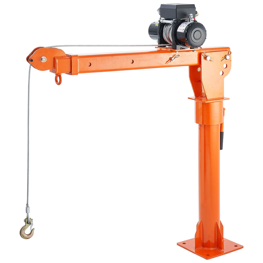 Electric Pickup Truck Crane, 2200 lbs, Folding Truck-Mounted Bed Crane with Electric Winch 6000 lbs, Steel Pickup Truck Jib Crane Hoist 360° Swivel for Lifting Goods in Construction, Factory
