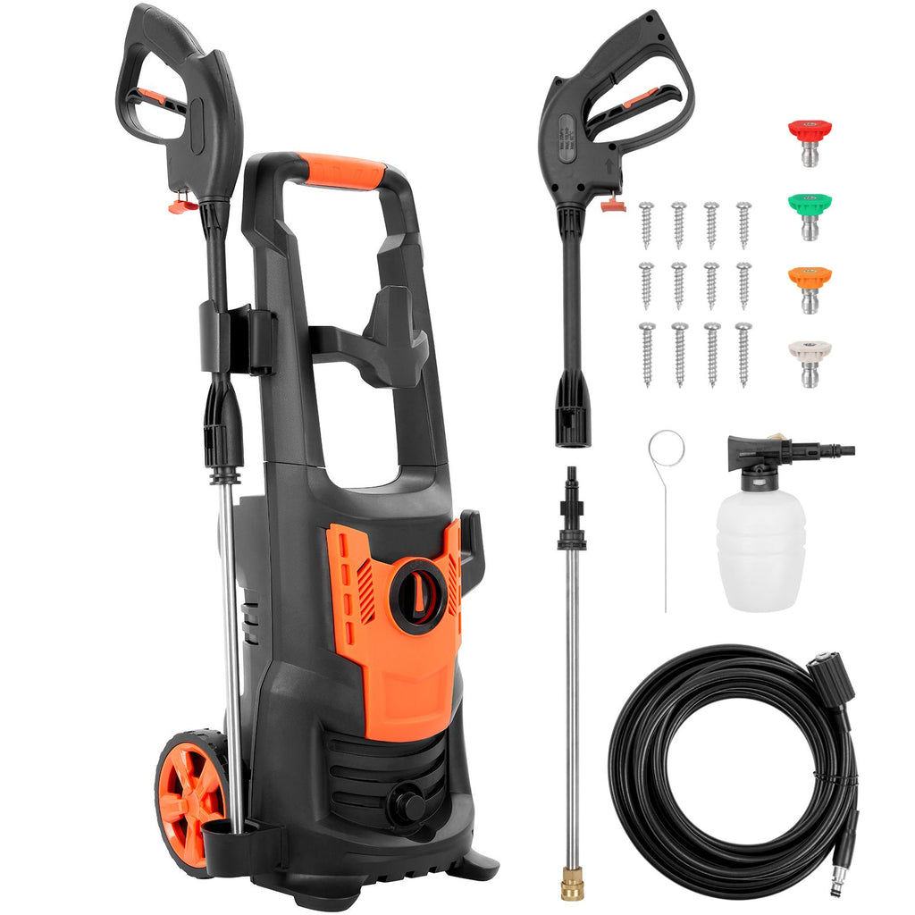 Electric Pressure Washer, 2150 PSI, Max. 1.8 GPM, 1800W Power Washer w/ 26 ft Hose, 4 Quick Connect Nozzles, Foam Cannon, Portable to Clean Patios, Cars, Fences, Driveways