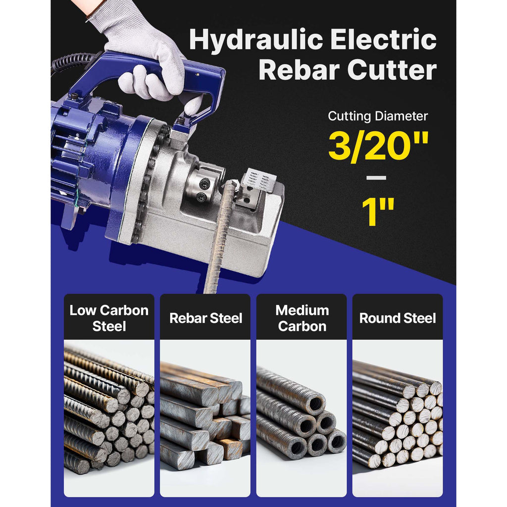 Electric Rebar Cutter, 1700W Portable Electric Hydraulic Rebar Cutter, Cutting up to 1 Inch #8 4-25mm Rebar within 5 Seconds,110V,with Easy to Carry Stainless Box image 2