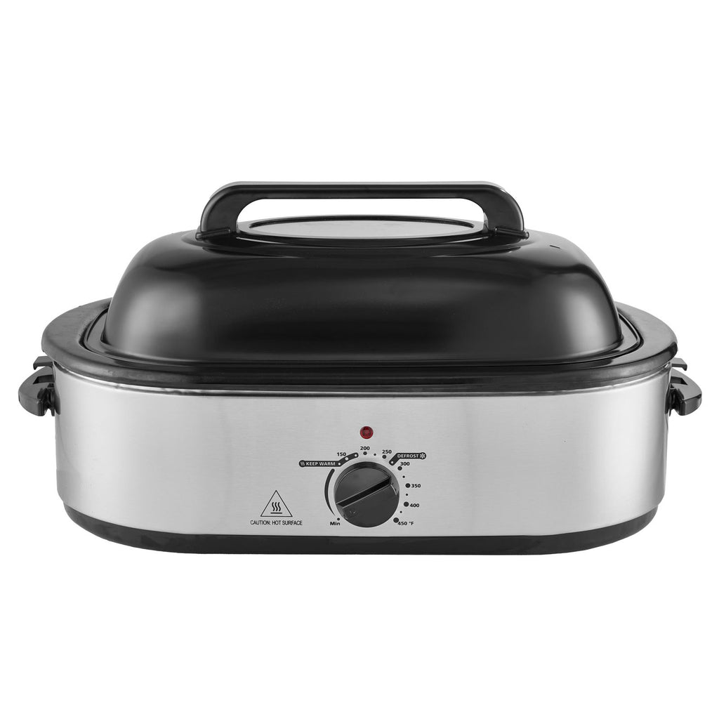 Electric Roaster Oven, 18 QT Turkey Roaster Oven with Self-Basting Lid, 1450W Roaster Oven with Defrost & Warm Function, Adjustable Temperature, Removable Pan & Rack, Fits Turkeys Up to 22LBS