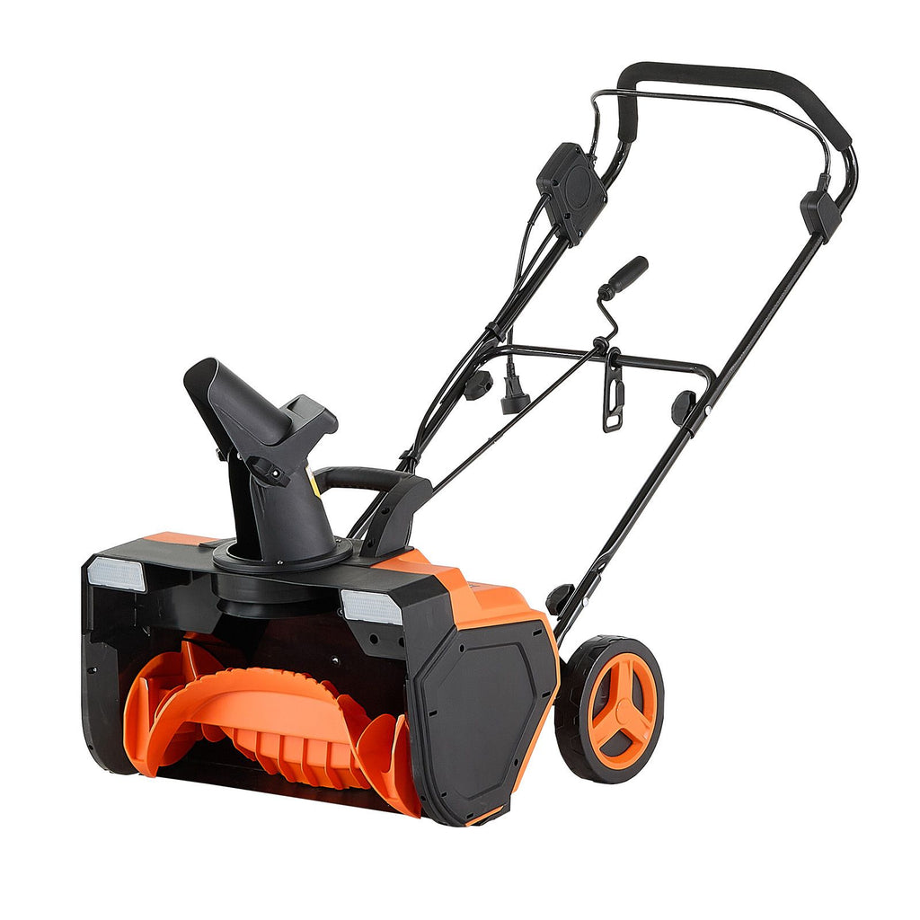 Electric Snow Blower, 23 inch 15A Corded Snow Thrower with Dual LED Headlights & 180° Rotating Chute, 25FT Throwing Distance, 12" Depth Clearing, Walk-Behind Snowblower for Driveway Sidewalk
