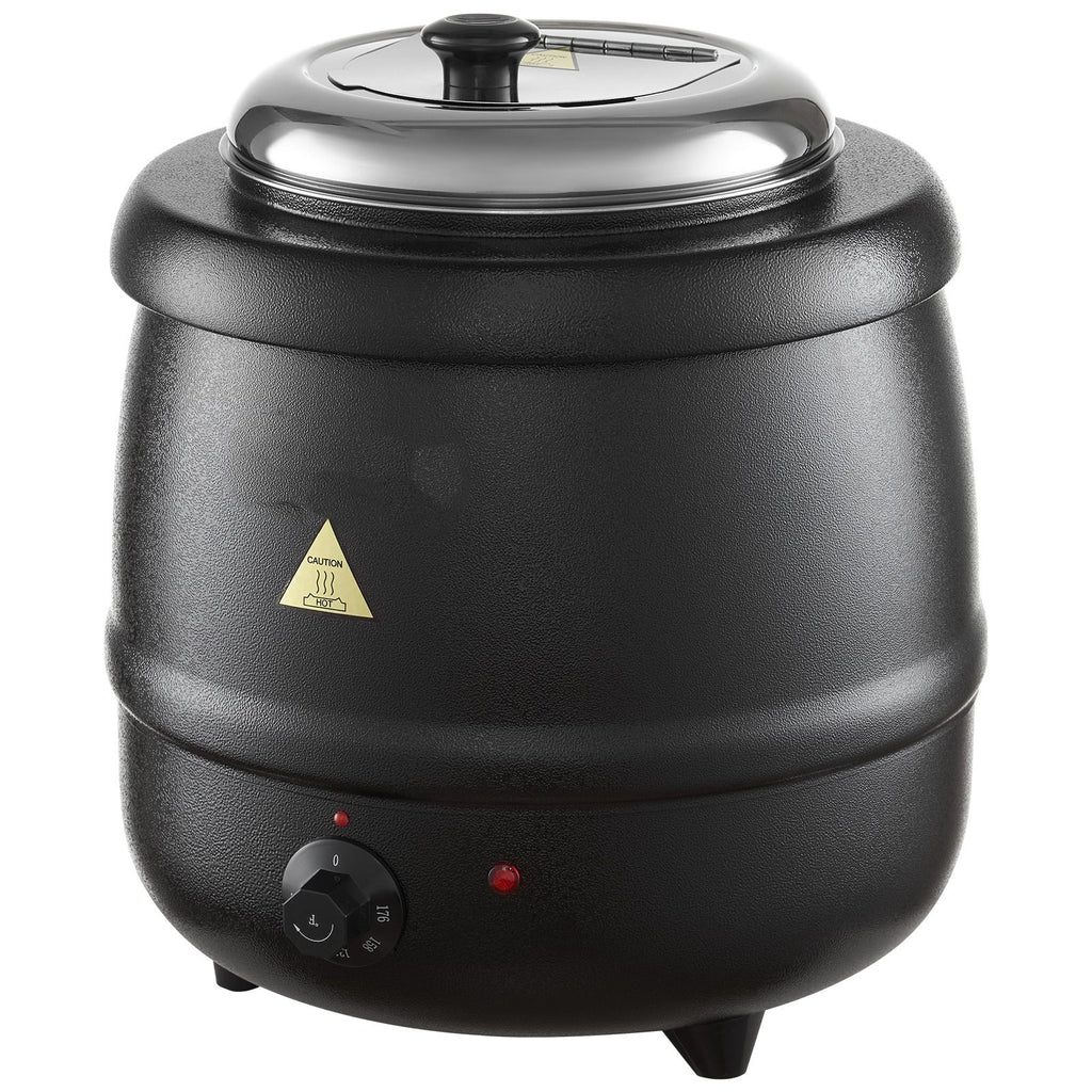 Electric Soup Warmer, 10QT Commercial Soup Kettle with 304 Stainless Steel Detachable Insert Pot, 95~176 Fahrenheit Adjustable Temperature, Soup Station for Restaurant and Big Family, Black