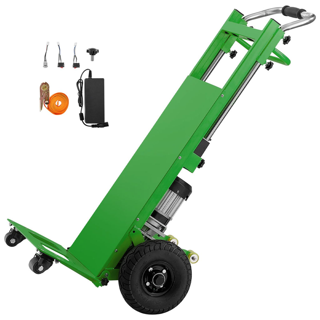 Electric Stair Climbing Dolly, 880lbs Electric Stair Climbing Hand Trucks with 157.5in Rope & Extendable Handle, Heavy Duty Stair Climber for Warehouse Logistics, Moving Furniture(Green)