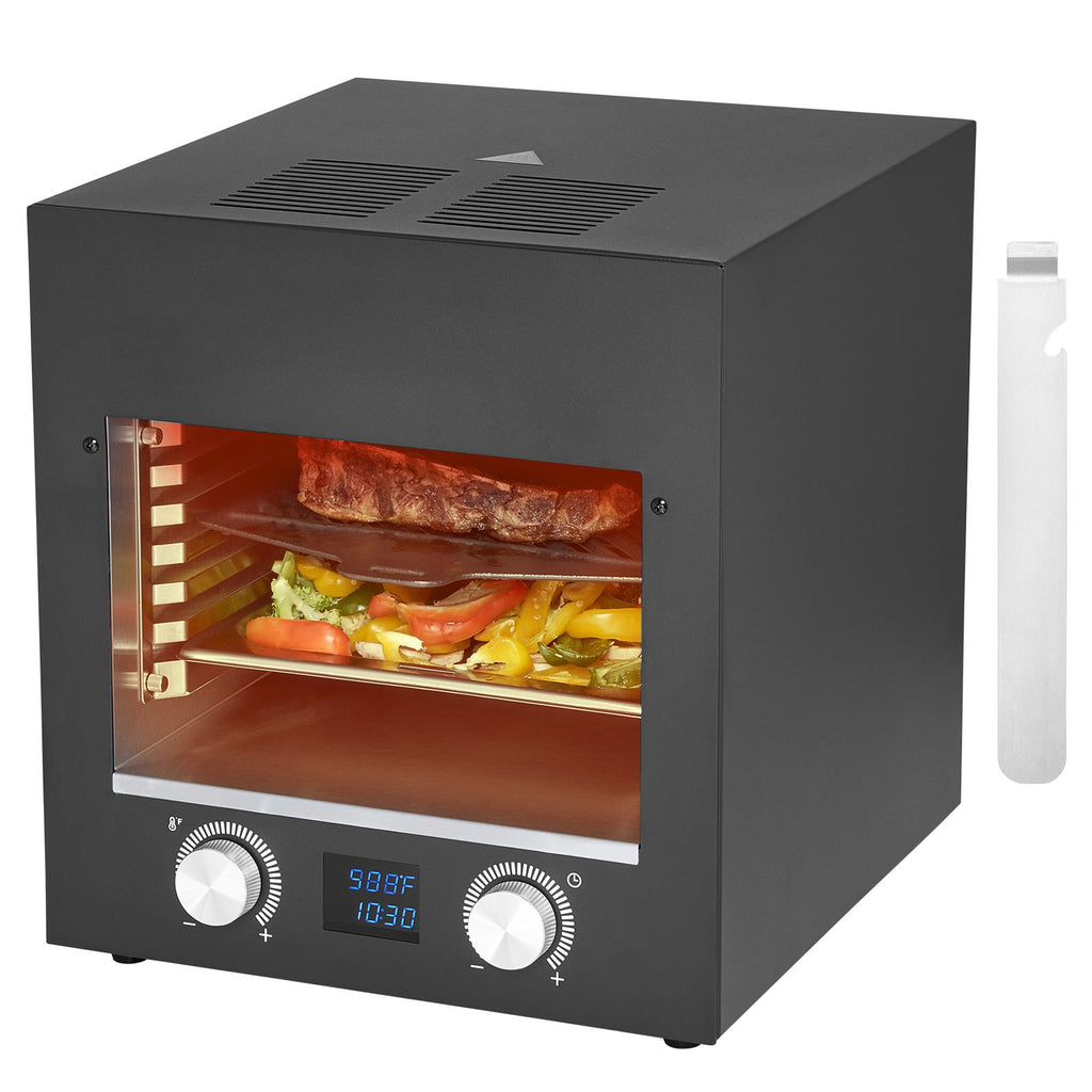 Electric Steak Grill, 1800W Smokeless Infrared Electric Broiler, 1450 Fahrenheit Stainless Steel Steak Cooker with 6-Tier Adjustable Rack, Electric Infrared Grill for BBQ, Toast, Grill, Indoor