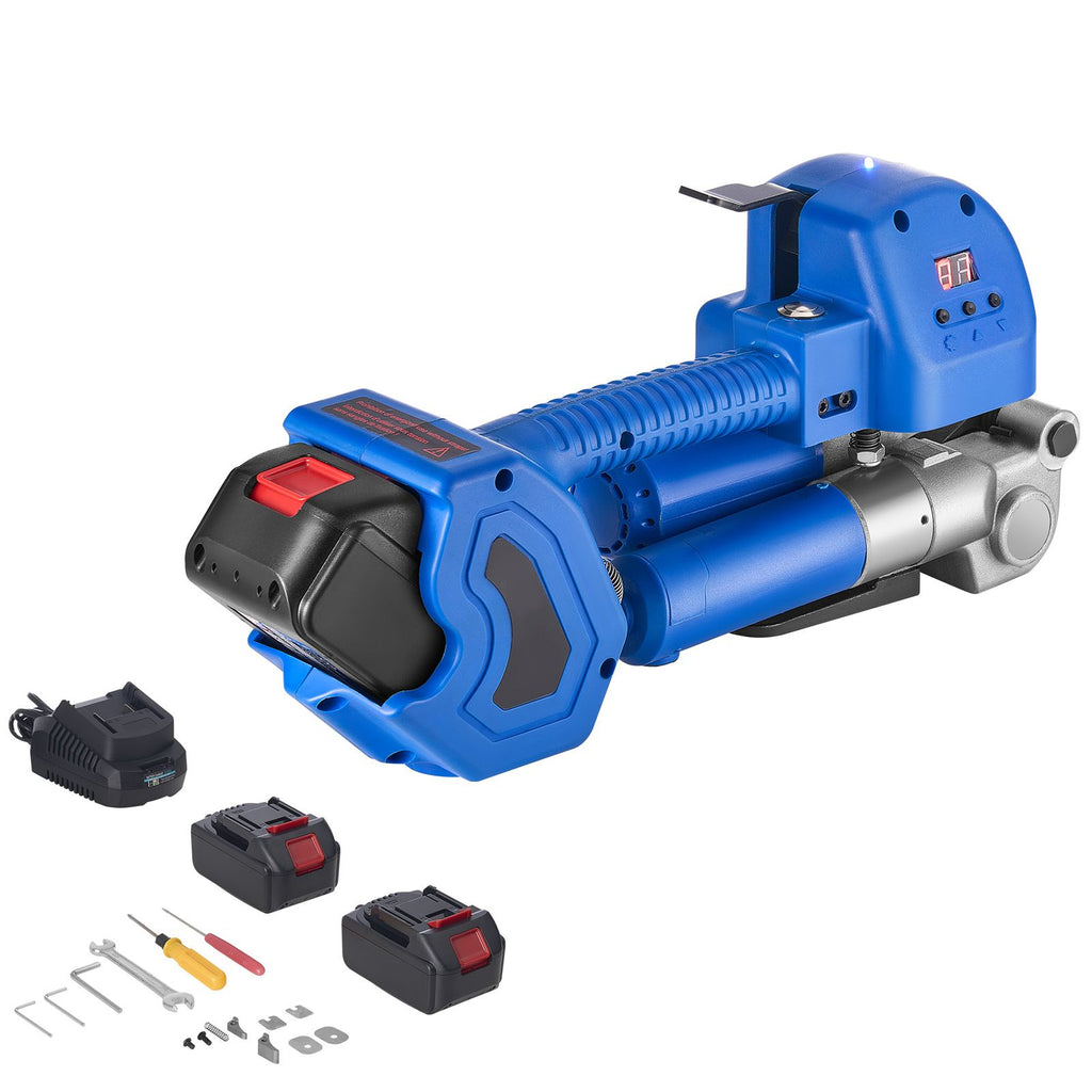 Electric Strapping Machine, 2 x 4000mAh Batteries, Automatic Strapping Tool with Digital Display for 0.394-0.748 inches Wide PET Straps, Handheld Banding Tools for Packaging Box Pallet