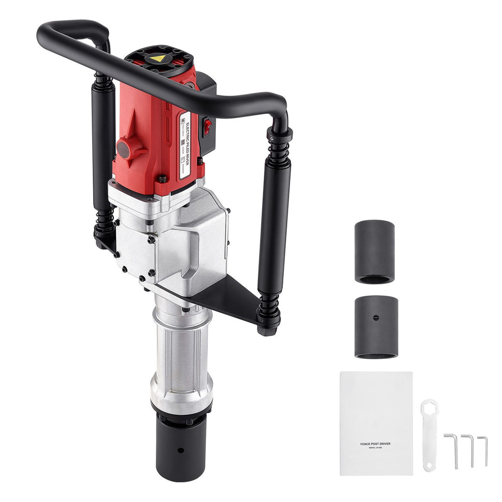 Electric T Post Driver, 2200W Handheld Post Pounder with 2.17 in/55mm, 2.76 in/70mm Sleeves, Powerful Pile Driver for Fence,Metal Fencing, Farm, Garden, Construction, Landscaping Projects
