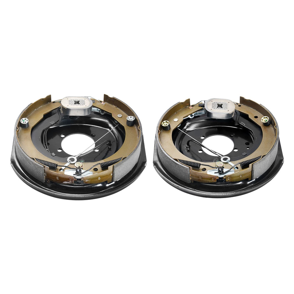 Electric Trailer Brake Assembly, 12" x 2", 1 Pair Self-Adjusting Electric Brakes Kit for 7000 lbs Axle, 5-Hole Mounting, Backing Plates for Braking System Part Replacement (1 Right + 1 Left)
