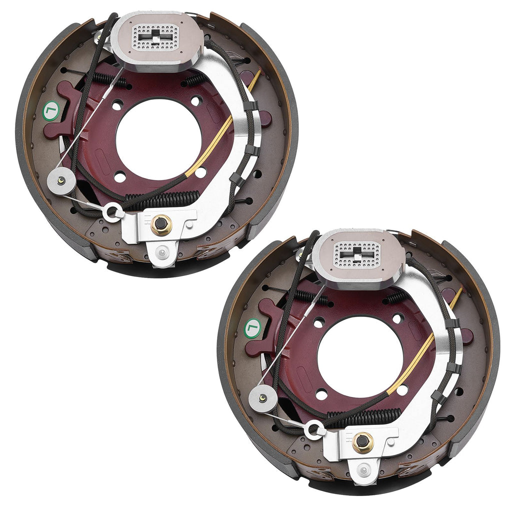 Electric Trailer Brake Kit, 12.25 x 3.375 Inch, 1 Pair Self-Adjusting Electric Brakes Kit for 8000 lbs Trailer Axle, Backing Plates for Braking System Part Replacement, Fit for Trailers, RVs
