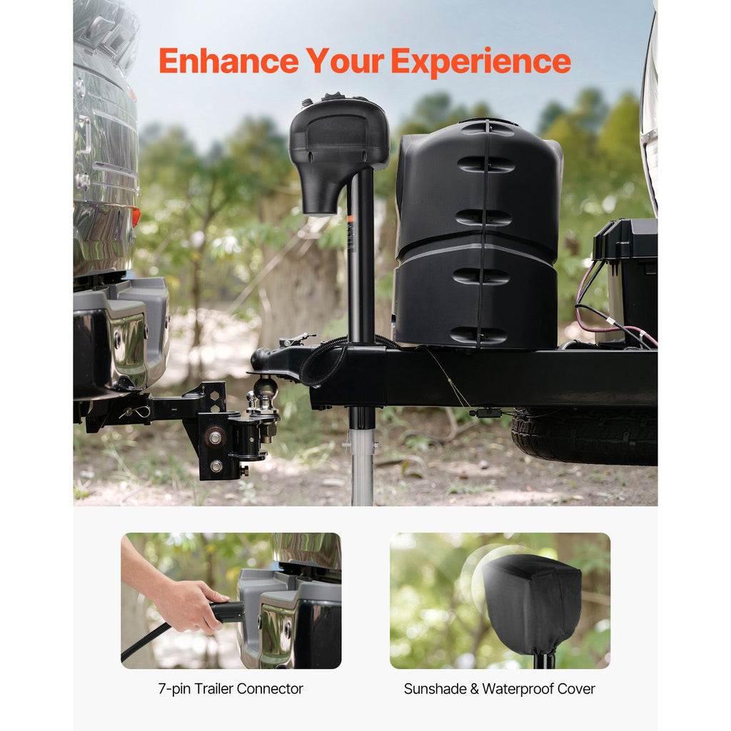 Electric Trailer Jack, 3500 lbs, Heavy Duty RV Electric Power Tongue Jack with 7-pin Connector, Manual Crank Handle & Weatherproof Jack Cover, 9.5"-27.5" Lift, for Trailers, Campers & RVs, Black image 2