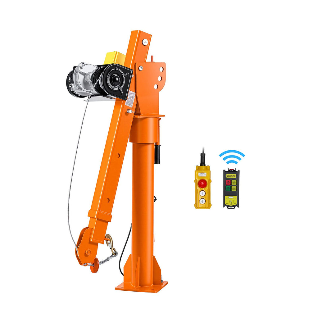 Electric Truck Crane, 2200 lbs Pickup Truck Crane with 2200 LBS Electric Hoist, 360° Rotating Telescopic Boom, Premium Galvanized Steel, Foldable Pickup Bed Jib Hoist for Machine Lumber Lifting