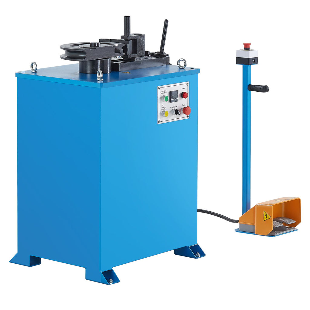 Electric Tube Bending Machine, 1.5 KW Electric Tube Bender for 5/8 to 1-1/2 inch Pipes, Pipe Bender Machine with 5 Set Dies, Manual & Auto Modes and 180° Max Bending Angle (220V 60Hz 3-Phase)