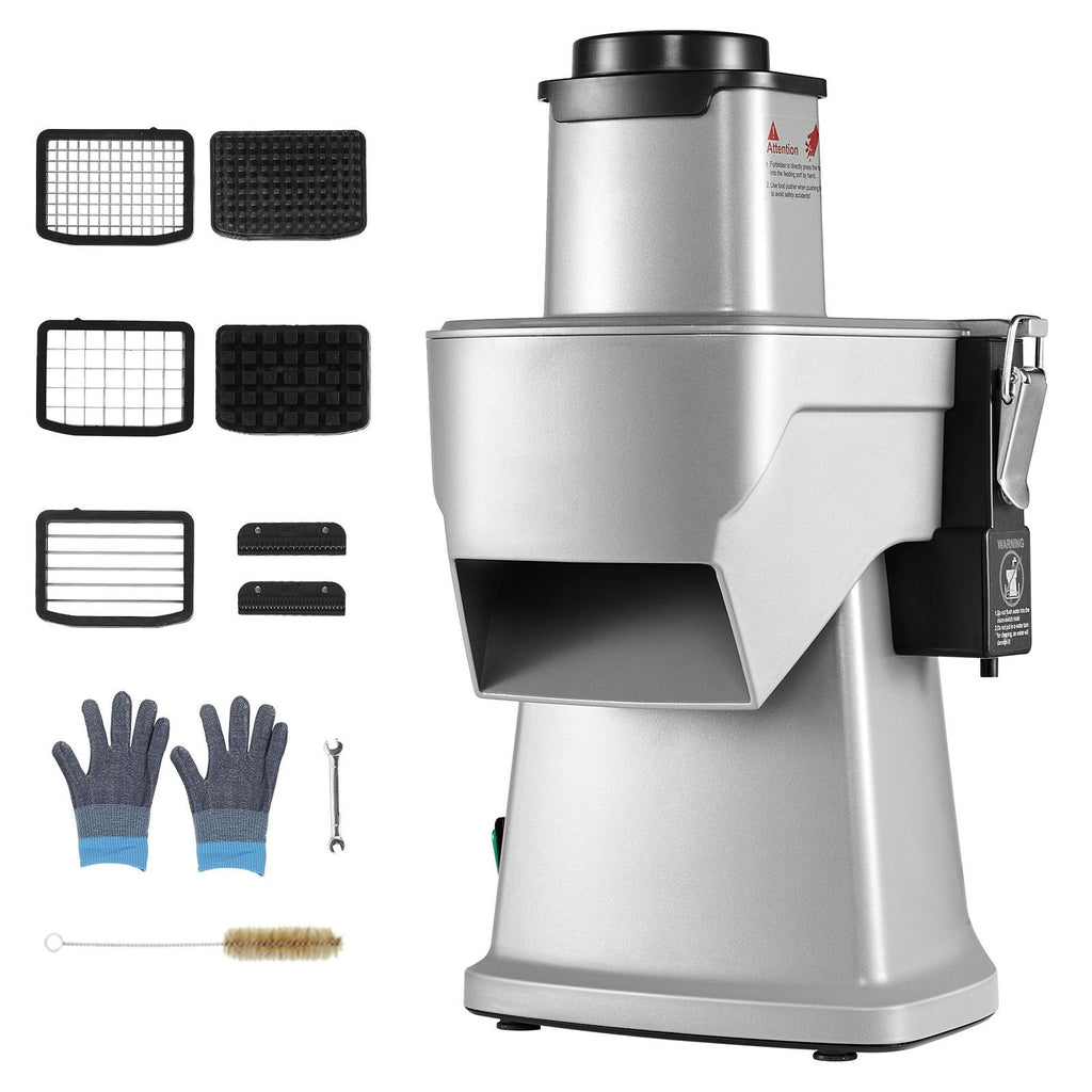 Electric Vegetable Slicer, 4 in 1 Multifunctional Food Cutter, 200W Vegetable Chopper for Slicing Shredding Dicing and Slitting, with Cut-Resistant Gloves, for Commercial and Home Use