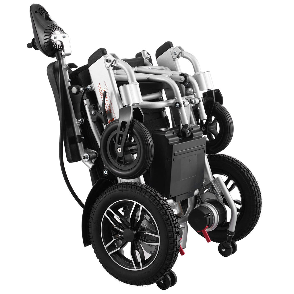 Electric Wheelchair for Adults Seniors, 300 lbs Weight Capacity, 17.7 in Width Lightweight Foldable Motorized Power Wheelchairs, Long Range All Terrain Aluminum Alloy Chair, Adjustable Backrest