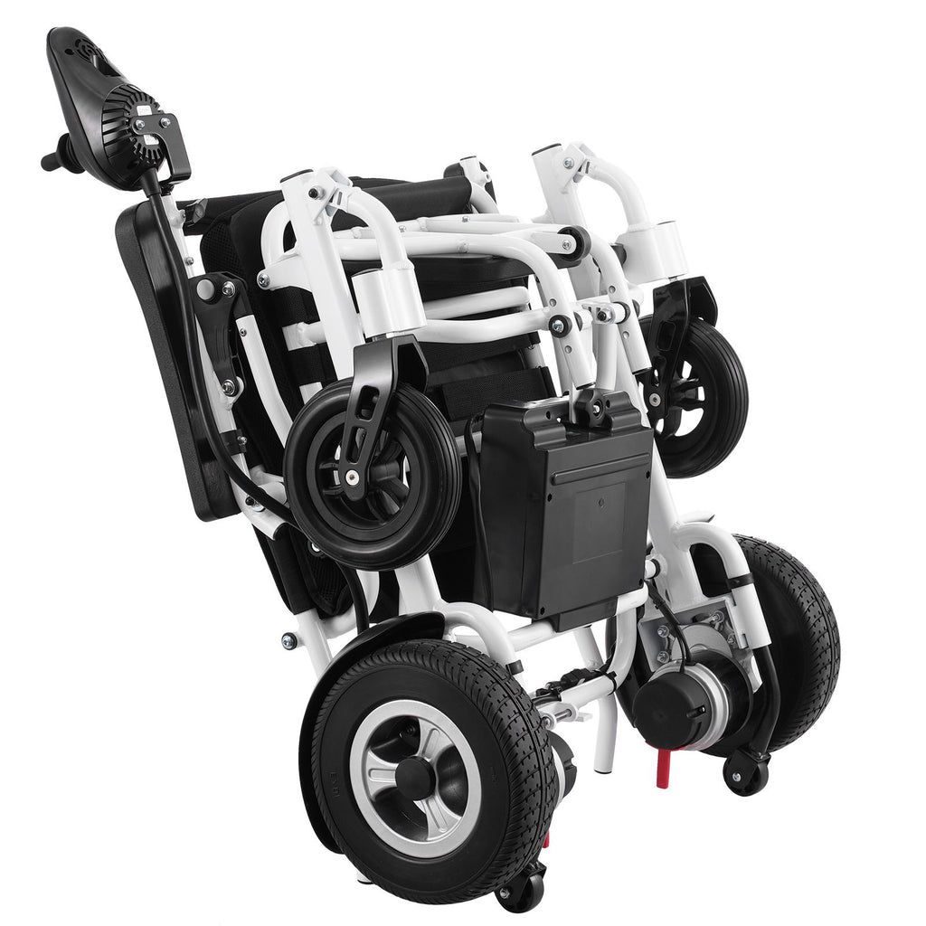 Electric Wheelchair for Adults Seniors, 300 lbs Weight Capacity, 17.7 in Width Lightweight Foldable Motorized Power Wheelchairs, UP to 12.5 Miles Range All Terrain Aluminum Alloy Chair