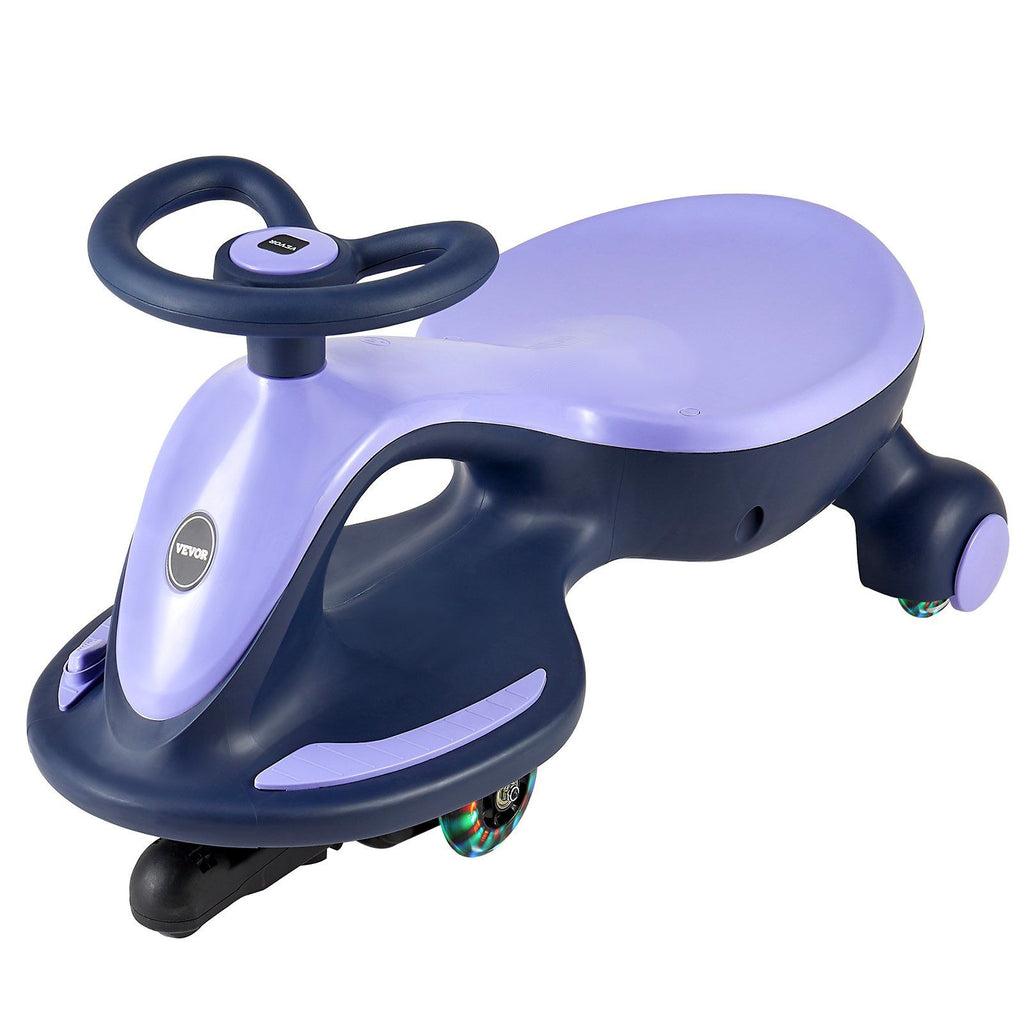 Electric Wiggle Car, Load 150 lbs, Rechargeable Battery, 2 in 1 Swing Car with LED Flashing Wheels, Bluetooth, Anti-Rollover & Flexible Steering, Toddler Ride on Toys for 3 Years and Up, Purple